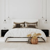  Bedside Cabinets 2 pcs with Drawer Black