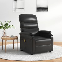  Massage Chair Black Faux Leather