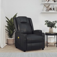  Massage Chair Black Faux Leather