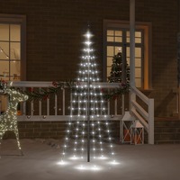  Christmas Tree on Flagpole Cold white 108 LEDs 180 cm