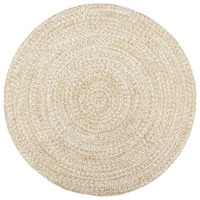  Handmade Rug Jute White and Brown 180 cm