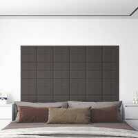  Wall Panels 12 pcs Dark Grey 30x15 cm Fabric 0.54 m²