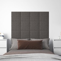  Wall Panels 12 pcs Dark Grey 30x30 cm Fabric 1.08 m²