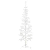 Slim Artificial Half Christmas Tree with Stand White 150 cm