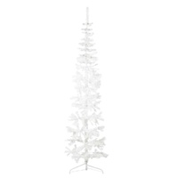  Slim Artificial Half Christmas Tree with Stand White 210 cm