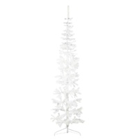  Slim Artificial Half Christmas Tree with Stand White 240 cm
