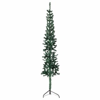  Slim Artificial Half Christmas Tree with Stand Green 150 cm