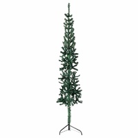  Slim Artificial Half Christmas Tree with Stand Green 180 cm