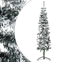  Slim Artificial Half Christmas Tree with Flocked Snow 120 cm