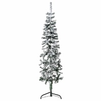  Slim Artificial Half Christmas Tree with Flocked Snow 150 cm