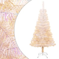  Artificial Christmas Tree with Iridescent Tips White 150 cm PVC