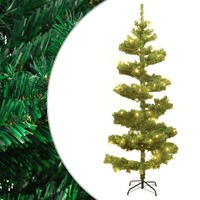  Swirl Pre-lit Christmas Tree with Stand Green 180 cm PVC