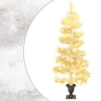  Swirl Pre-lit Christmas Tree with Pot White 120 cm PVC