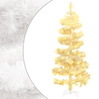  Swirl Pre-lit Christmas Tree with Stand White 180 cm PVC
