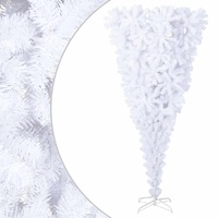  Upside-down Artificial Christmas Tree with Stand White 210 cm