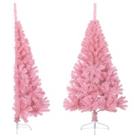  Artificial Half Christmas Tree with Stand Pink 150 cm PVC