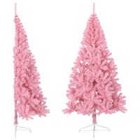  Artificial Half Christmas Tree with Stand Pink 240 cm PVC