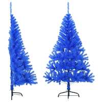  Artificial Half Christmas Tree with Stand Blue 150 cm PVC