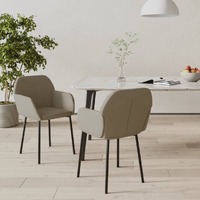  Dining Chairs 2 pcs Light Grey Velvet