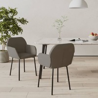  Dining Chairs 2 pcs Dark Grey Velvet