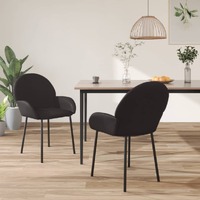  Dining Chairs 2 pcs Black Faux Leather