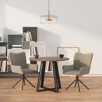  Swivel Dining Chairs 2 pcs Light Grey Velvet