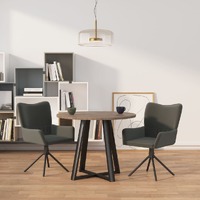  Swivel Dining Chairs 2 pcs Dark Grey Velvet