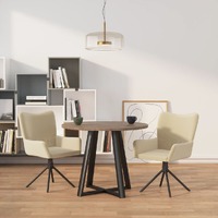  Swivel Dining Chairs 2 pcs Cream Velvet