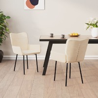  Dining Chairs 2 pcs Cream Velvet