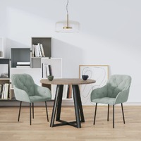  Dining Chairs 2 pcs Light Grey Velvet