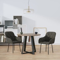 Dining Chairs 2 pcs Dark Grey Velvet