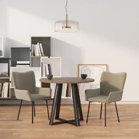  Dining Chairs 2 pcs Light Grey Velvet
