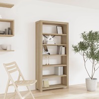  6-Tier Bookcase 80x30x170 cm Solid Wood Acacia