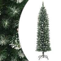  Artificial Slim Christmas Tree with Stand 240 cm PVC