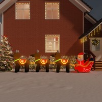  Christmas Inflatable Santa and Reindeer Decoration LED 138 cm
