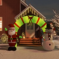  Christmas Inflatable Santa &amp; Snowman Arch Gate LED 270 cm