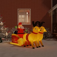 Christmas Inflatable Santa and Reindeer Decoration LED 130 cm