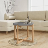  Coffee Table Grey 53x53x43.5cm Engineered Wood&amp;Solid Wood Pine