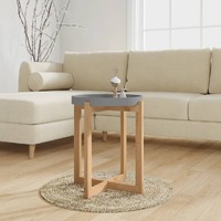  Coffee Table Grey 41x41x48.5cm Engineered Wood&amp;Solid Wood Pine