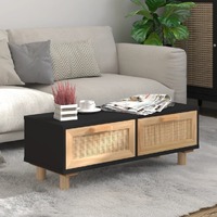  Coffee Table Black 80x40x30 cm Engineered Wood&amp;Solid Wood Pine