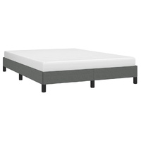  Bed Frame without Mattress Dark Grey 137x187 cm Double Fabric