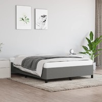  Bed Frame without Mattress Dark Grey 152x203 cm Queen Fabric