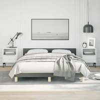  Bed Frame without Mattress Dark Grey Double Fabric