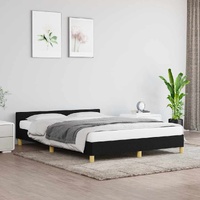  Bed Frame without Mattress Black Double Fabric