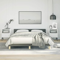  Bed Frame without Mattress Dark Grey Queen Fabric