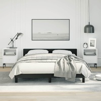  Bed Frame without Mattress Black Queen Faux Leather