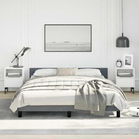  Bed Frame without Mattress Dark Grey Queen Velvet