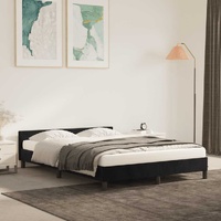 Bed Frame without Mattress Black Queen Velvet