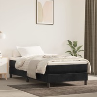 Pocket Spring Bed Mattress Black 90x190x20 cm Velvet