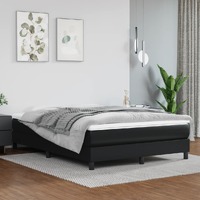  Pocket Spring Bed Mattress Black 137x190x20 cm Full Faux Leather